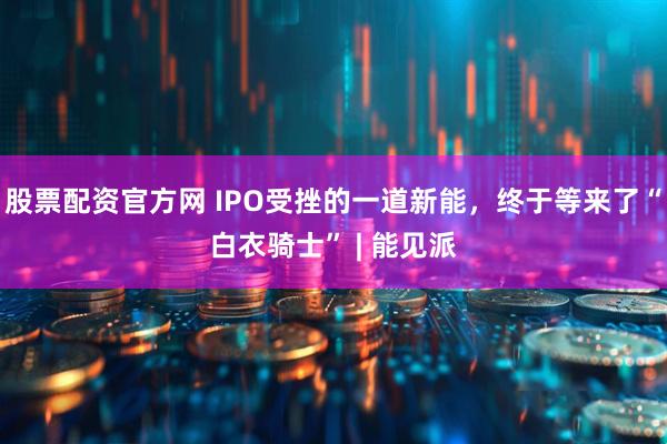 股票配资官方网 IPO受挫的一道新能，终于等来了“白衣骑士” | 能见派