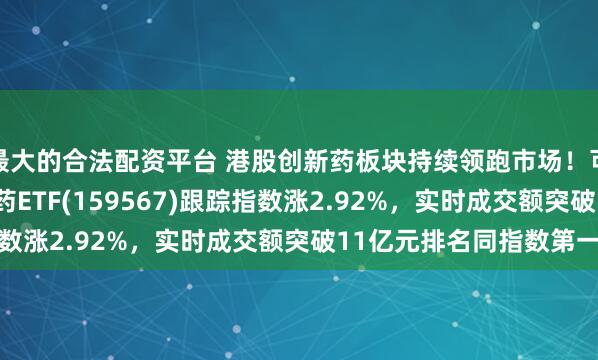 最大的合法配资平台 港股创新药板块持续领跑市场！可T+0交易的港股创新药ETF(159567)跟踪指数涨2.92%，实时成交额突破11亿元排名同指数第一