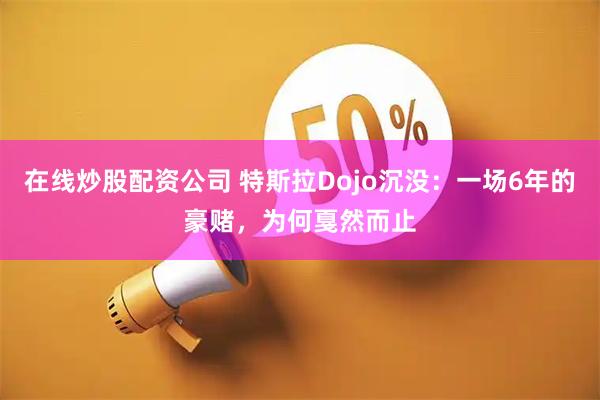 在线炒股配资公司 特斯拉Dojo沉没：一场6年的豪赌，为何戛然而止
